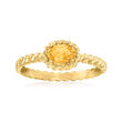 .40 Carat Citrine Twisted Ring in 18kt Gold Over Sterling