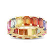 10.50 ct. t.w. Multicolored Sapphire Eternity Band in 14kt Yellow Gold