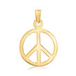14kt Yellow Gold Peace Sign Pendant