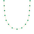 3.70 ct. t.w. Emerald Station Bead Necklace in 14kt Yellow Gold