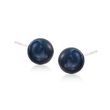 7-8mm Peacock Black Cultured Pearl Stud Earrings in 14kt White Gold