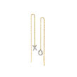 .10 ct. t.w. Diamond XO Mismatched Threader Earrings in 14kt Yellow Gold