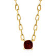 .70 Carat Garnet Paper Clip Link Necklace in 18kt Gold Over Sterling