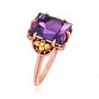 C. 1940 Vintage 6.85 Carat Purple Synthetic Sapphire in 10kt Rose Gold
