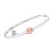 Cape Cod Jewelry Sterling Silver and 14kt Rose Gold Bangle Bracelet