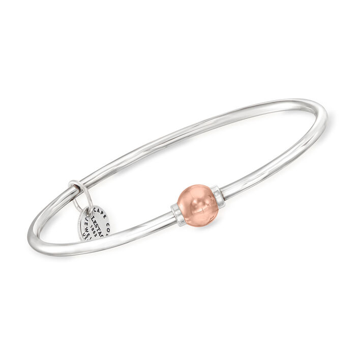Cape Cod Jewelry Sterling Silver and 14kt Rose Gold Bangle Bracelet