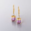 4.00 ct. t.w. Ametrine Drop Earrings with Diamond Accents in 14kt Yellow Gold