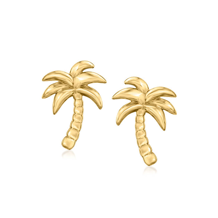 14kt Yellow Gold Palm Tree Earrings
