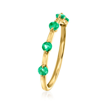 .30 ct. t.w. Emerald Station Ring in 14kt Yellow Gold