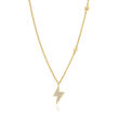 .94 ct. t.w. Diamond Lightning Bolt Station Necklace in 14kt Yellow Gold