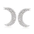 .10 ct. t.w. Diamond Crescent Moon Earrings in Sterling Silver