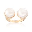 10-10.5mm Cultured Pearl and .20 ct. t.w. Diamond Ring in 14kt Yellow Gold
