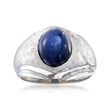 C. 1970 Vintage 4.90 Carat Synthetic Sapphire Dome Ring in 14kt White Gold