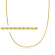 2mm 18kt Gold Over Sterling Rope-Chain Necklace