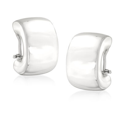 Italian Sterling Silver Wide C-Hoop Earrings