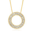 1.00 ct. t.w. Diamond Eternity Circle Pendant Necklace in 18kt Gold Over Sterling
