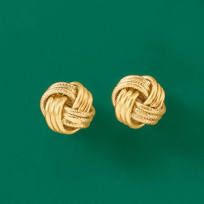 Italian 14kt Yellow Gold Love Knot Earrings 