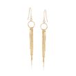 14kt Yellow Gold Open Circle and Tassel Drop Earrings