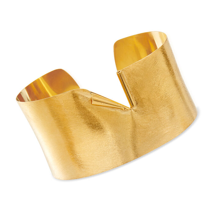 Italian 18kt Gold Over Sterling Wide Cuff Bracelet
