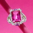 10.00 Carat Pink Topaz and .70 ct. t.w. Multi-Gemstone Ring in Sterling Silver
