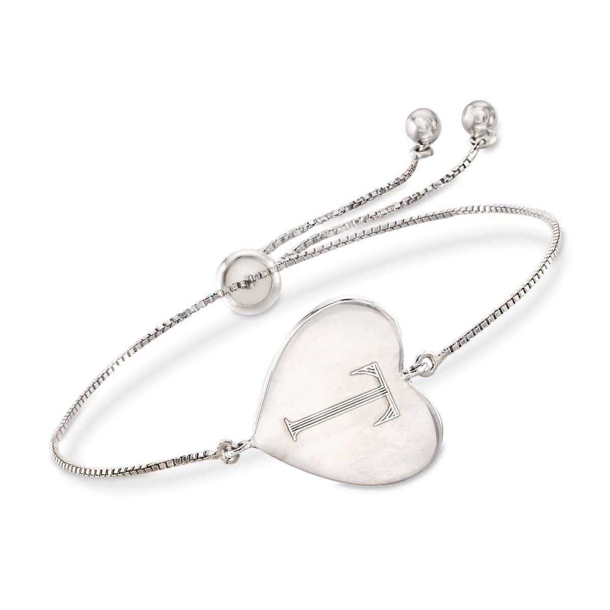 Sterling Silver Personalized Heart Bolo Bracelet | Ross-Simons