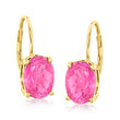 3.10 ct. t.w. Pink Topaz Drop Earrings in 14kt Yellow Gold