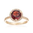 2.50 Carat Garnet and .18 ct. t.w. Diamond Ring in 14kt Yellow Gold