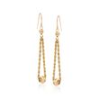 14kt Yellow Gold Rope Chain and Bead Drop Earrings