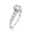 C. 1950 Vintage .85 ct. t.w. Diamond Engagement Ring in 14kt White Gold