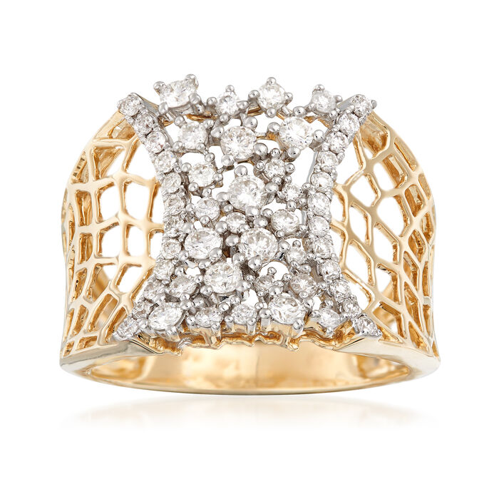 .75 ct. t.w. Diamond Honeycomb Ring in 14kt Yellow Gold
