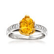 C. 2000 Vintage 2.00 Carat Yellow Sapphire and .25 ct. t.w. Diamond Ring in 18kt Two-Tone Gold