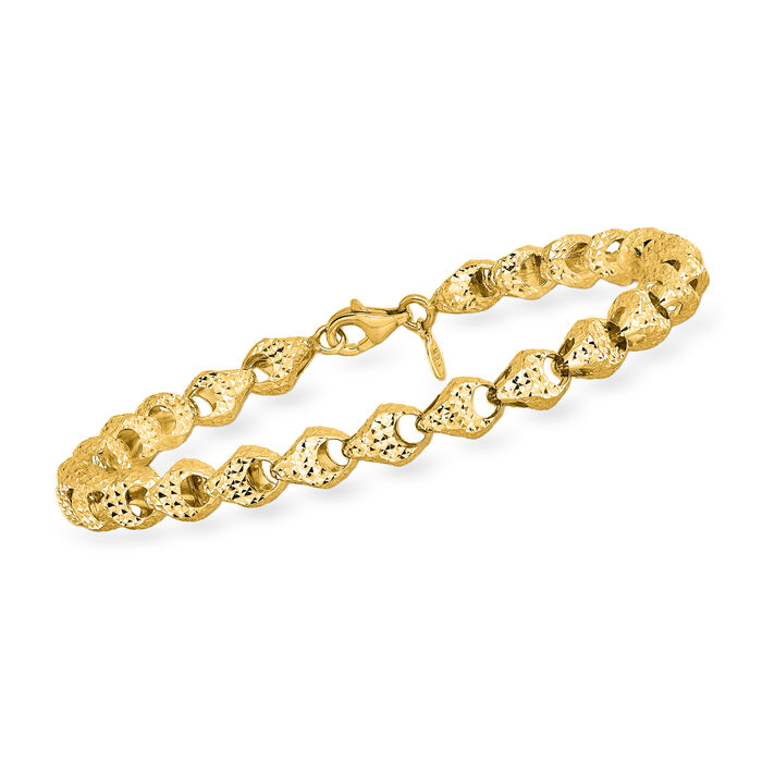 Italian 14kt Yellow Gold Fancy-Link Bracelet