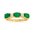 1.50 ct. t.w. Emerald and .16 ct. t.w. Diamond Ring in 14kt Yellow Gold