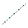 Opal, 4.10 ct. t.w. Emerald and 2.88 ct. t.w. Diamond Bracelet in 18kt White Gold