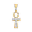 Men's .33 ct. t.w. Diamond Cross of Life Pendant in 14kt Yellow Gold