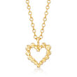 Gabriel Designs 14kt Yellow Gold Beaded Heart Pendant Necklace