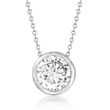 3.10 Carat Bezel-Set CZ Solitaire Necklace in Sterling Silver