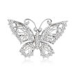 C. 1990 Vintage .60 ct. t.w. Diamond Butterfly Pin/Pendant in 14kt White Gold