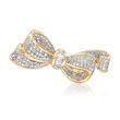 .75 ct. t.w. Diamond Bow Pin in 14kt Yellow Gold