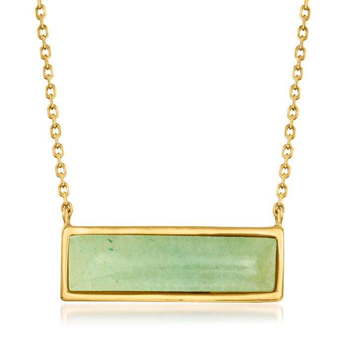 Rectangular Jade Necklace in 18kt Gold Over Sterling