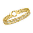 1.90 ct. t.w. CZ Bismark-Chain Bracelet in 18kt Gold Over Sterling
