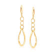 Italian 14kt Yellow Gold Oval-Link Drop Earrings