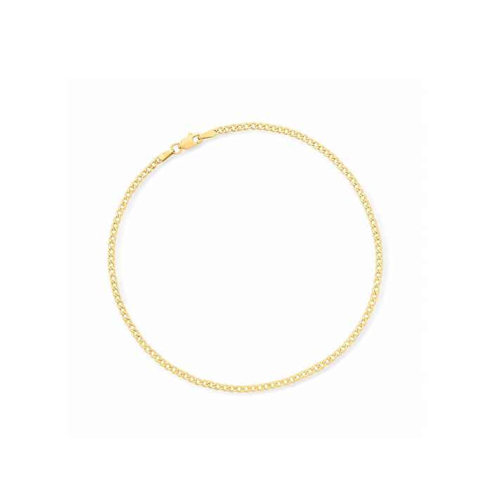 2.2mm 10kt Yellow Gold Curb-Link Anklet