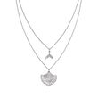 .10 ct. t.w. Diamond Mermaid Tail and Seashell Two-Strand Necklace in Sterling Silver