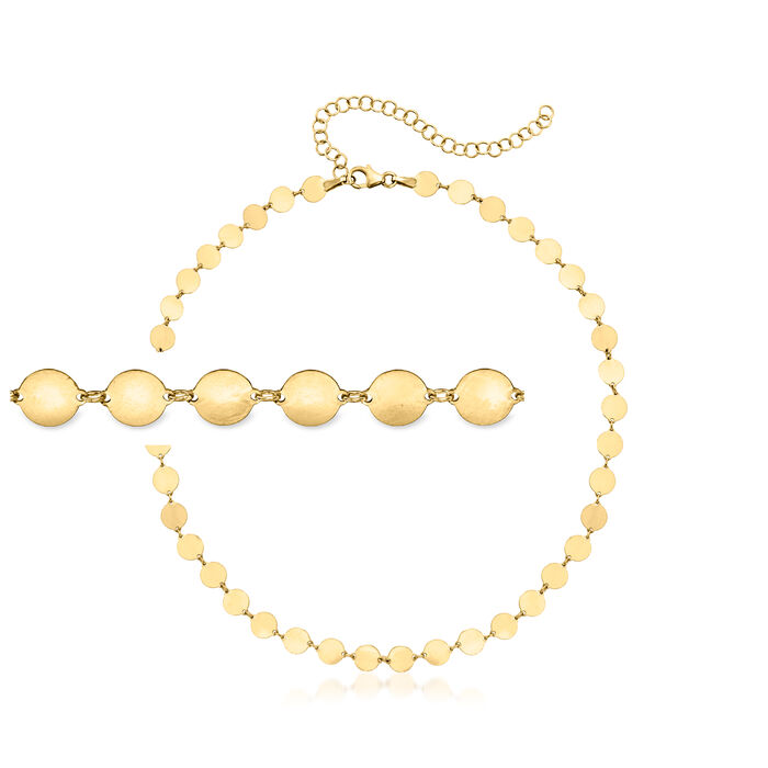 Italian 18kt Gold Over Sterling Mirror-Link Choker Necklace