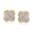 .19 ct. t.w. Diamond Clover Earrings in 14kt Yellow Gold