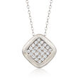 C. 2000 Vintage .65 ct. t.w. Diamond Pendant Necklace in 14kt and 18kt White Gold