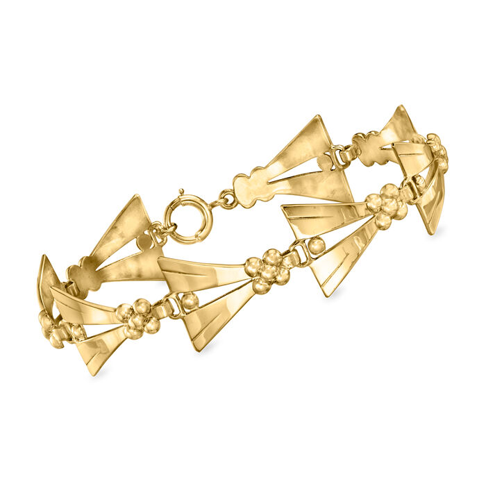 C. 1940 Vintage Tiffany Jewelry 14kt Yellow Gold Geometric Bracelet