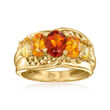C. 1980 Vintage 2.05 ct. t.w. Multicolored Citrine Ring in 14kt Yellow Gold