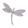 C. 1980 Vintage 3.30 ct. t.w. Diamond Dragonfly Pin in 18kt White Gold